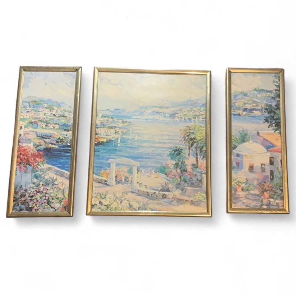 Framed Coastal Landscape Art Set